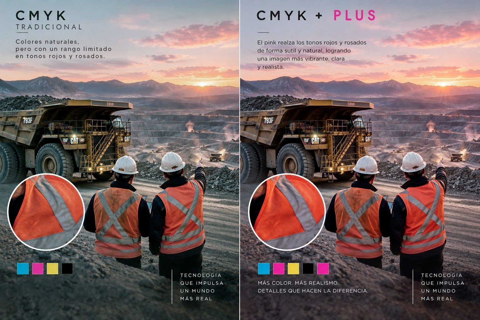 Minería: CMYK tradicional vs CMYK Plus